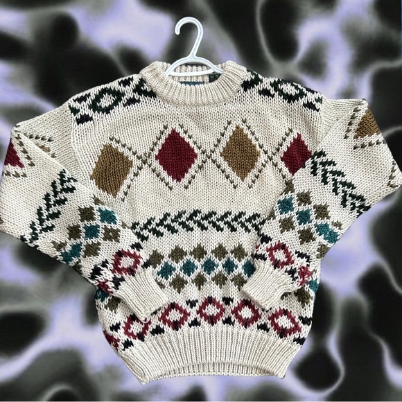 Knitted sweater real wool - Picture 1 of 2